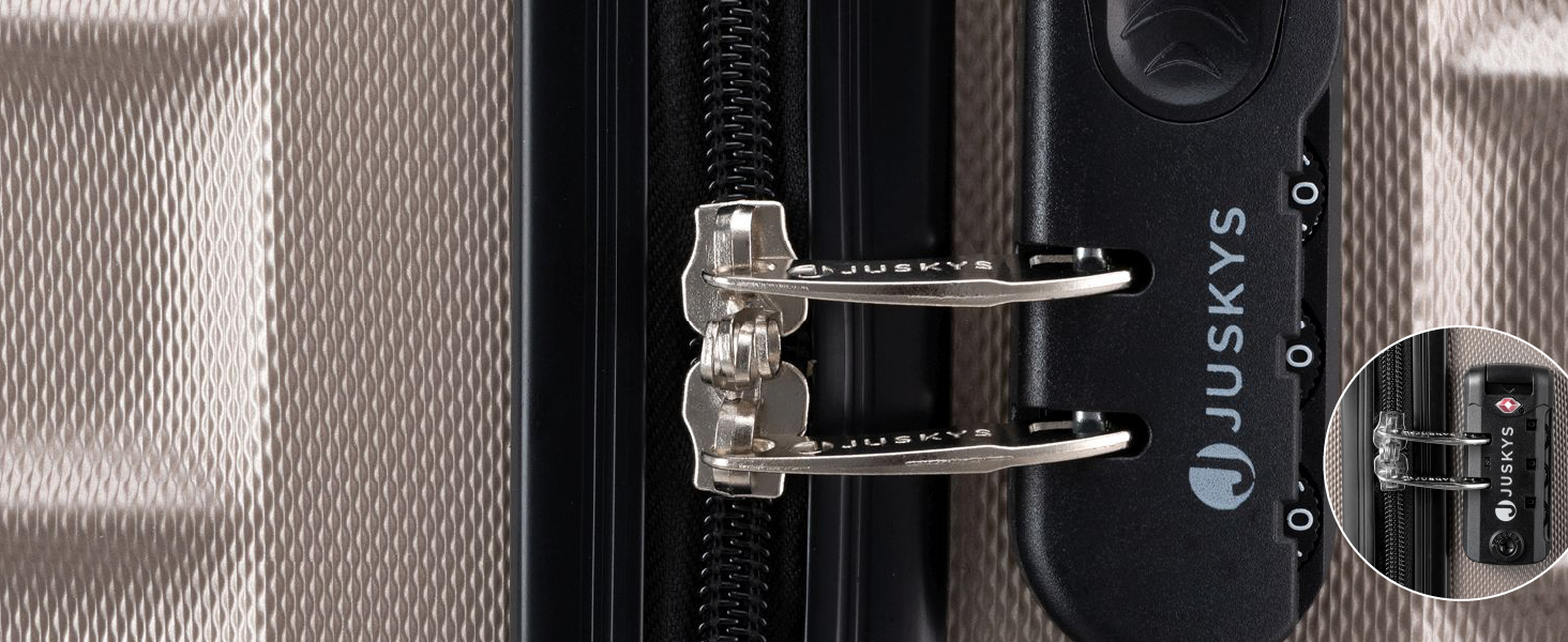 Набір валіз Juskys Hartschale 4 шт. з кодовим замком, тихі колеса 360°, телескопічна ручка, легкі - валізи в кольорі шампань