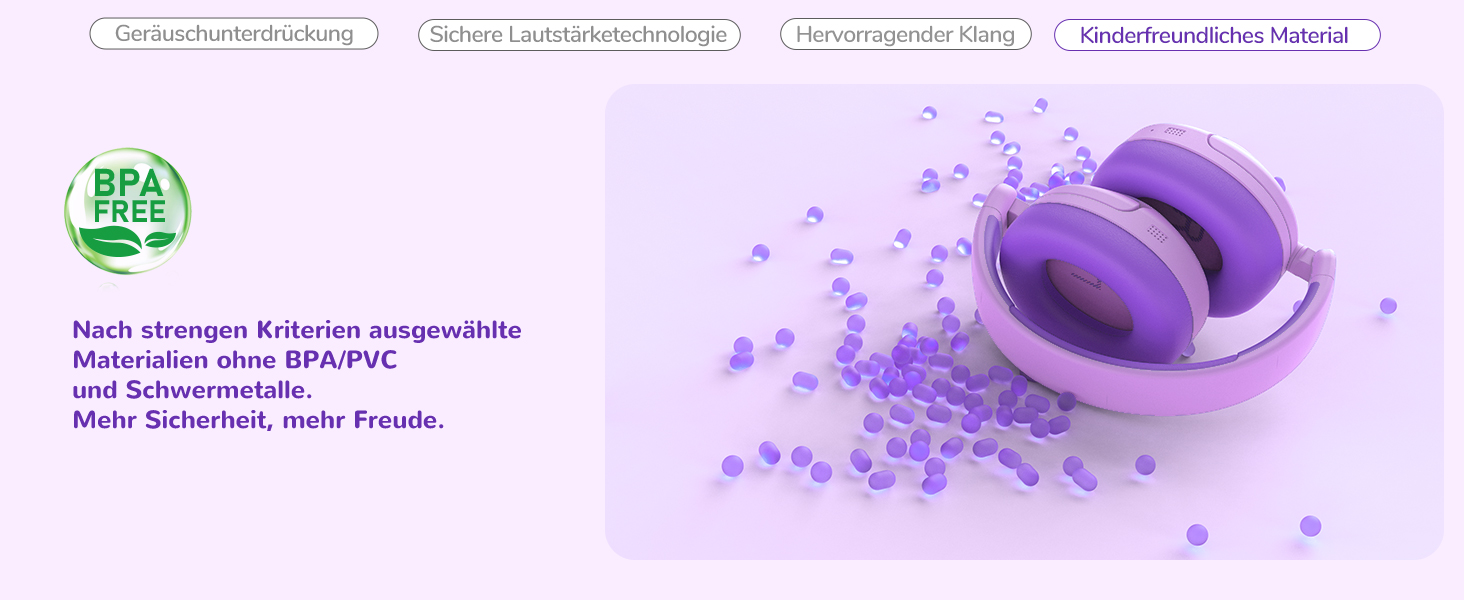 iClever Бездротові навушники з шумозаглушенням для дітей Bluetooth, 60 годин роботи, 80 дБ безпечний рівень гучності, зручна посадка, Bluetooth 5.4, AUX кабель для подорожей (білий, зелений, фіолетовий)