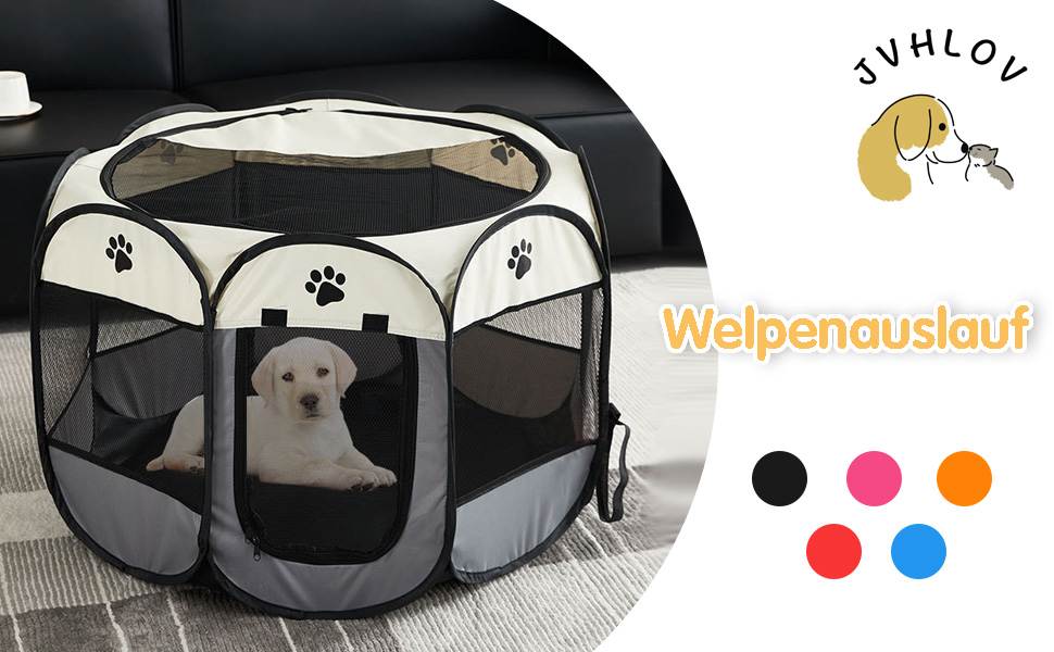 Клітка-вигул для цуценят 91x91x58 см, складана переносна клітка для тварин, для собак, кроликів, морських свинок, котів, для дому та відпочинку на природі