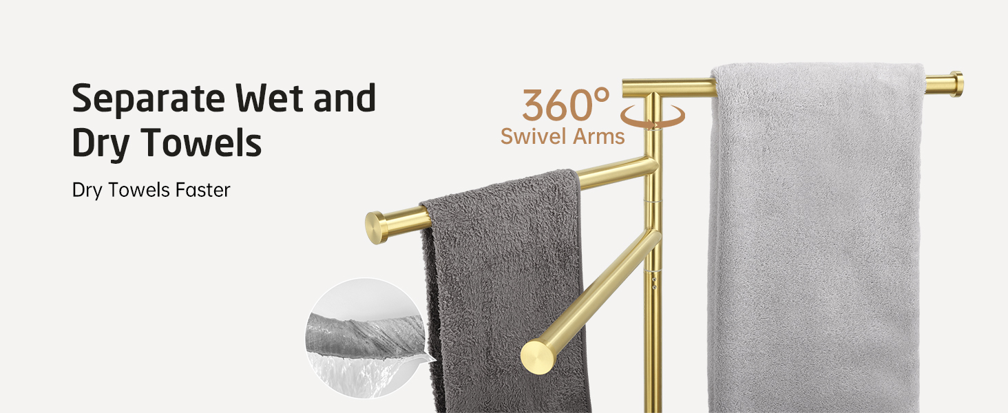 Підставка для рушників KES Gold, настільна, з нержавіючої сталі 18/8, з мамарморовою основою, 3-х ярусна, BTH219-BZ