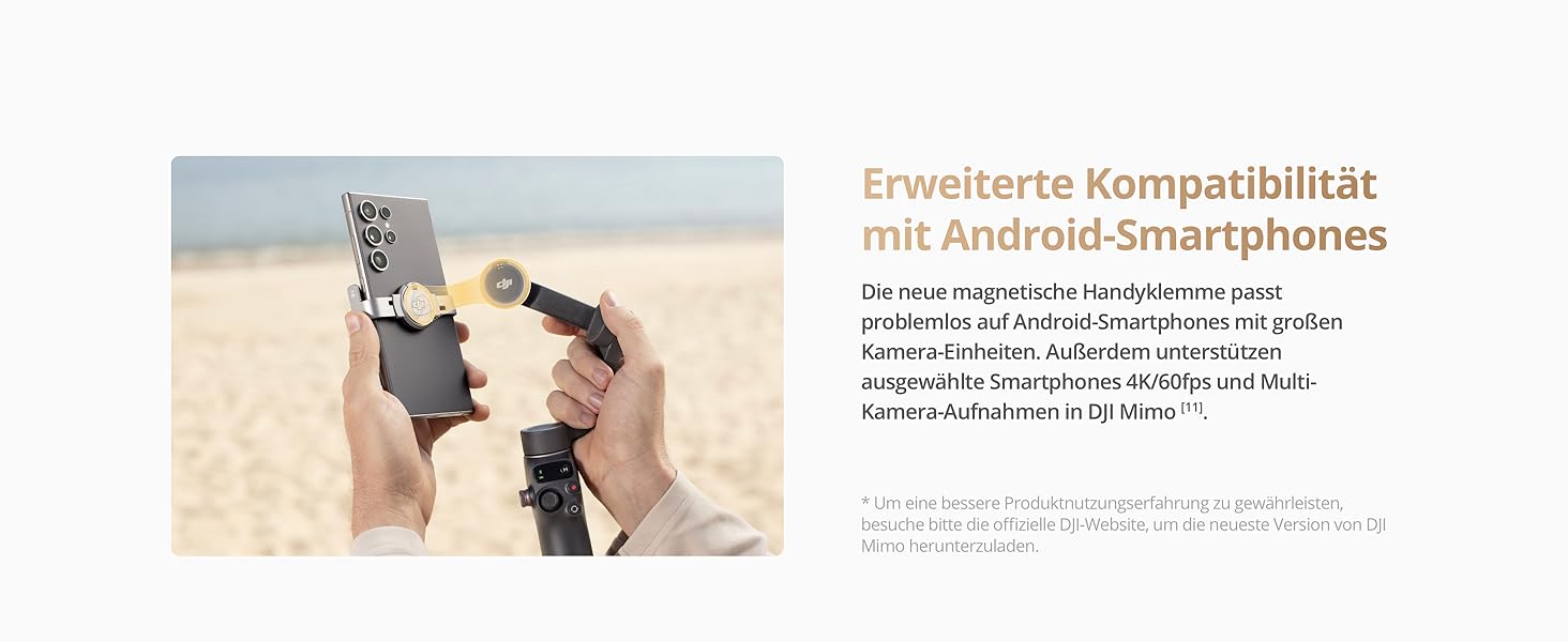 Стабілізатор DJI Osmo Mobile 7P + Mic Mini TX (Polarweiß) – Gimbal для iPhone/Android з мікрофоном, інтегрований штатив та подовжувач, 3-осьова стабілізація