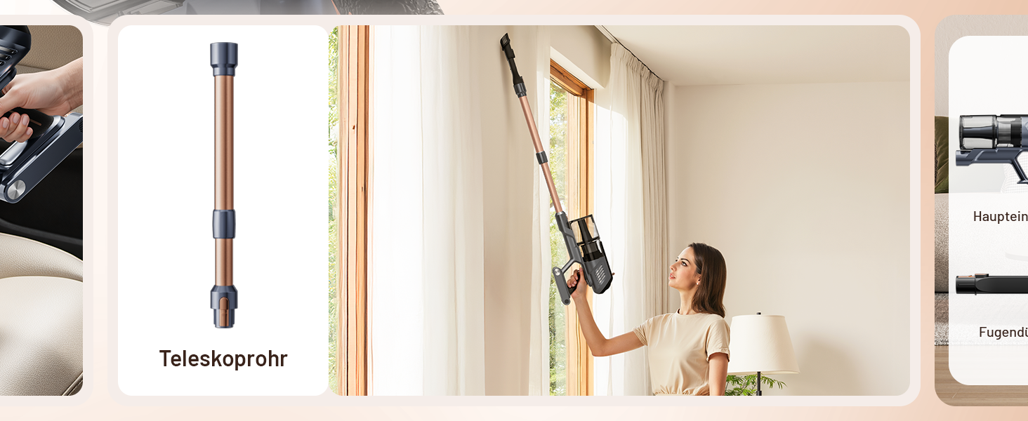 Бездротовий акумуляторний пилосос 45000Pa з антизаплутувальною щіткою, LED-дисплеєм та фільтрацією 99,9%, для прибирання шерсті тварин, килимів, твердих поверхонь та авто (сірий)