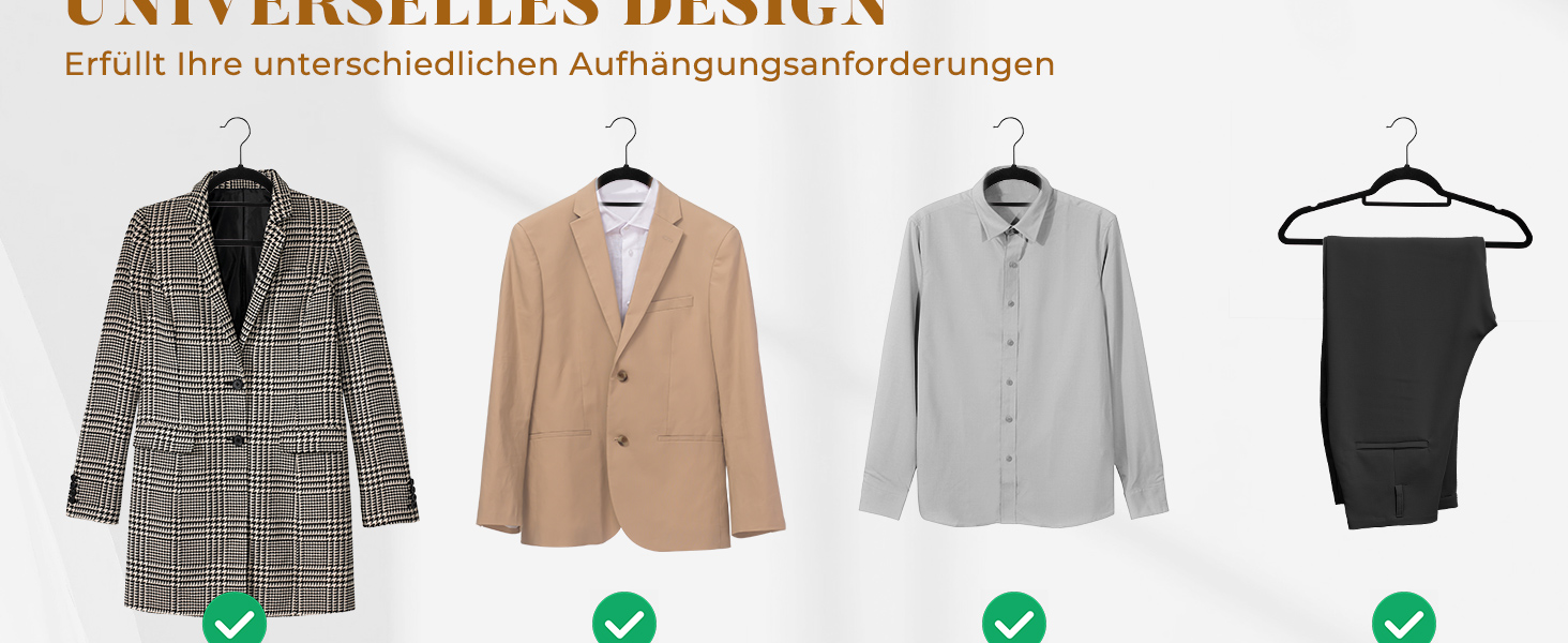 В'язки для одягу HOUSE DAY, 30 шт., преміум-якість, велюрові, обертаються на 360°, для сорочок, костюмів, светрів, штанів (Чорний, 60 шт.)