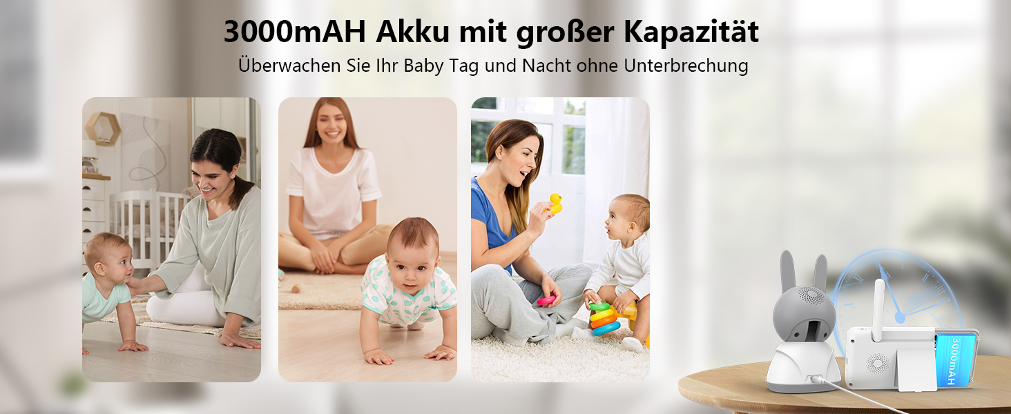 Відеоняня Wansview з камерою та APP - 5-дюймовий монітор для дитини без Wi-Fi з камерою для дитини 2.4/5 GHz, нічне бачення, відстеження руху, 2-сторонній аудіо, визначення температури, детекція руху/звуку