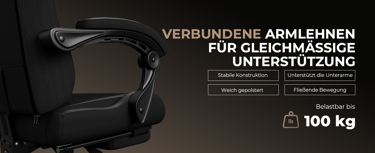 Геймерське крісло Nexthra Ergonomisch з підставкою для ніг, до 180 кг, чорне. Офісне крісло для геймінгу та роботи, регульована спинка 150°
