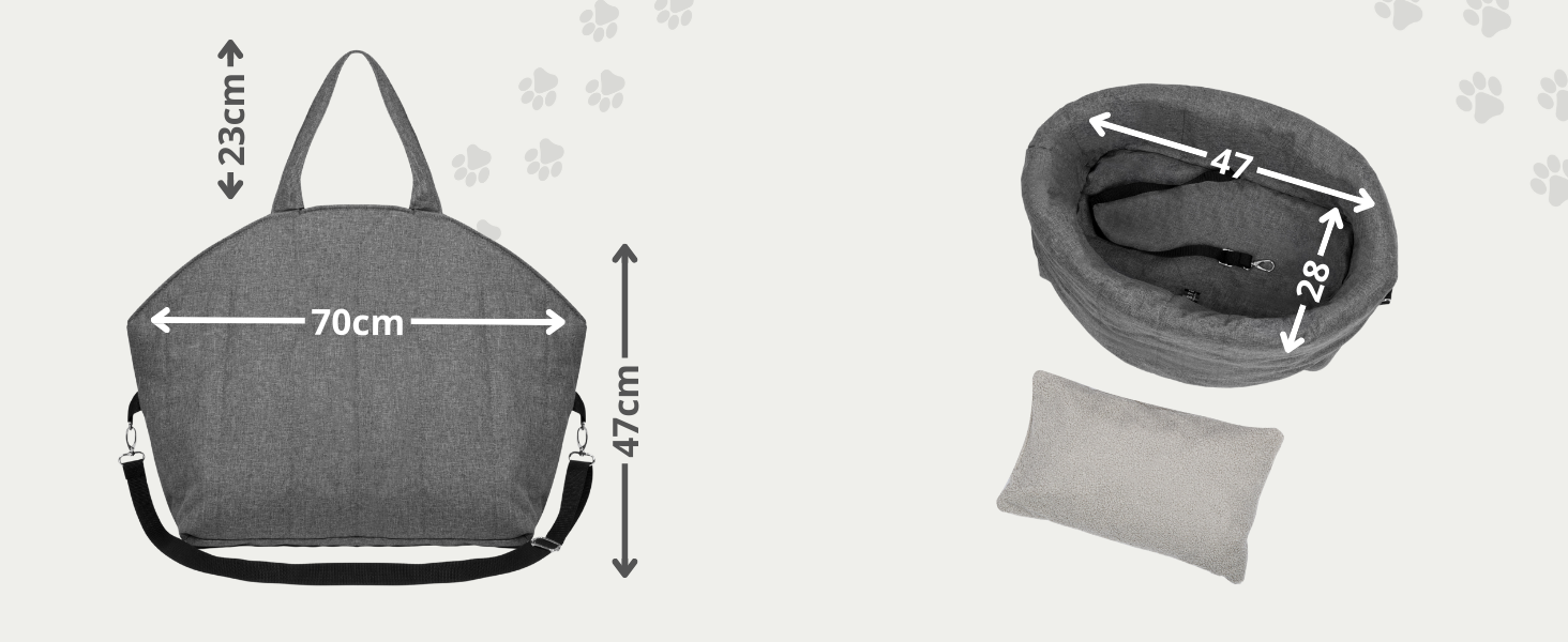 Чохол-переноска для собак та котів Petsen 3в1 – автокрісло, переноска, сумка – ручної роботи в ЄС – миється, з подушкою (Бежевий)