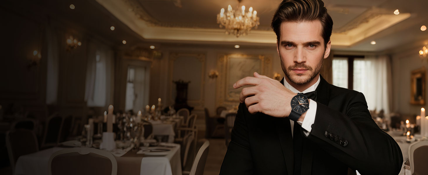 Годинник чоловічий LIGE з датою, водонепроникний, з нержавіючої сталі, аналоговий, вінтажний, кварцовий, чорний, для бізнесу, класичний, простий, з нержавіючої сталі, чоловічий годинник