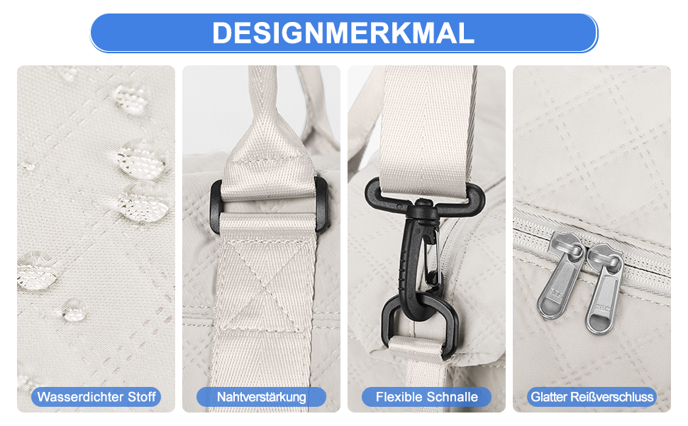 Спортивна сумка для жінок, дорожня сумка-дуffel, фітнес-сумка, водовідштовхувальна, з кульбакою, beige C5-beige