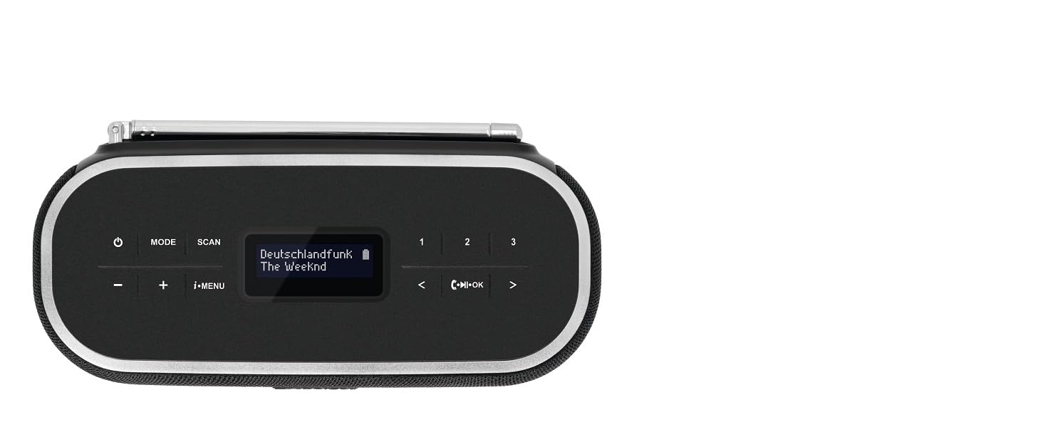 TechniSat DIGITRADIO BT 1: Портативна Bluetooth колонка з DAB+ радіо, годинник, будильник, USB-C, чорна