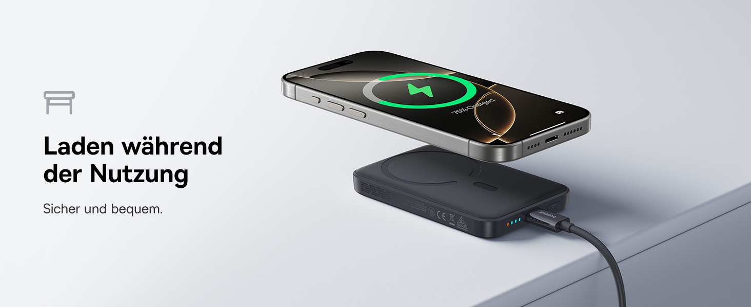 Power Bank Baseus Enerfill MagSafe 10000mAh 22.5W Чорний - Бездротова зарядка MagSafe для iPhone