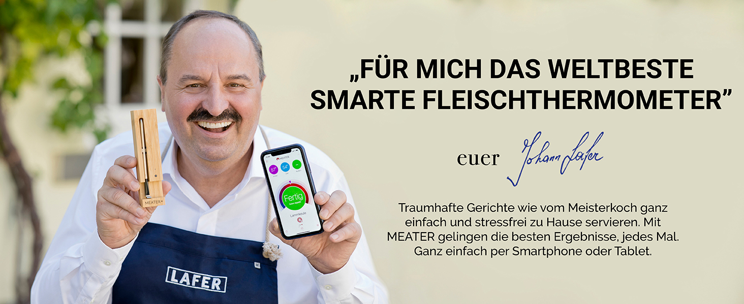 MEATER+ - Бездротовий смарт-термометр для м'яса з радіусом дії 50 м | Для духовки, гриля, сковороди та ротатерії | Ідеальний м'ясний досвід через додаток