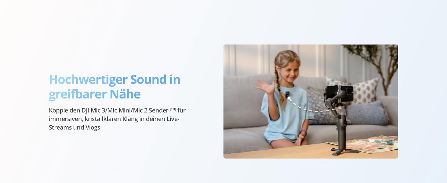 DJI Osmo Mobile 8 Kreativ Combo (Мікрофон DJI Mic Mini), Стабілізатор для смартфона, AI-трекінг, 360° обертання