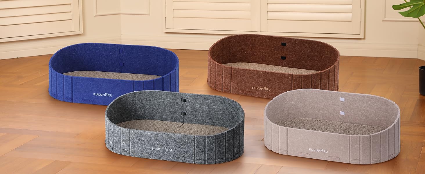 Котяче дряпальний борд FUKUMARU: диван з картону та фетру, 61 см, бежевий