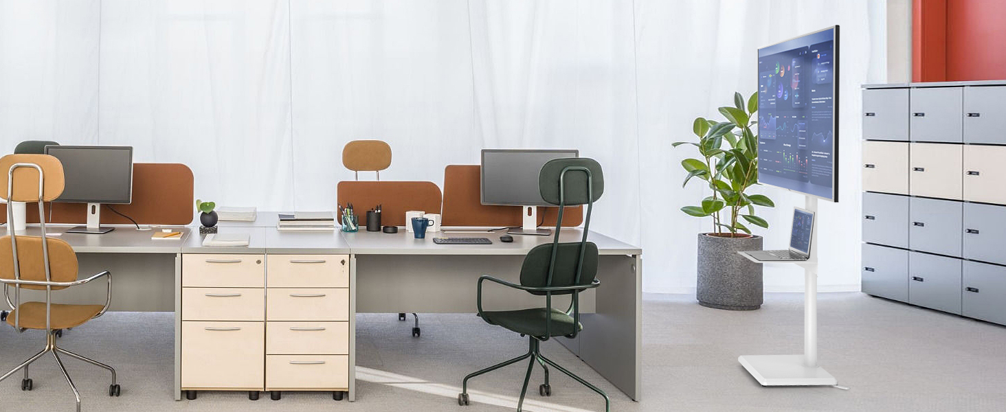 Стійка для телевізора 5Rcom з кронштейном 32-60 дюймів (до 40 кг), біла, VESA 400x400, регульована висота