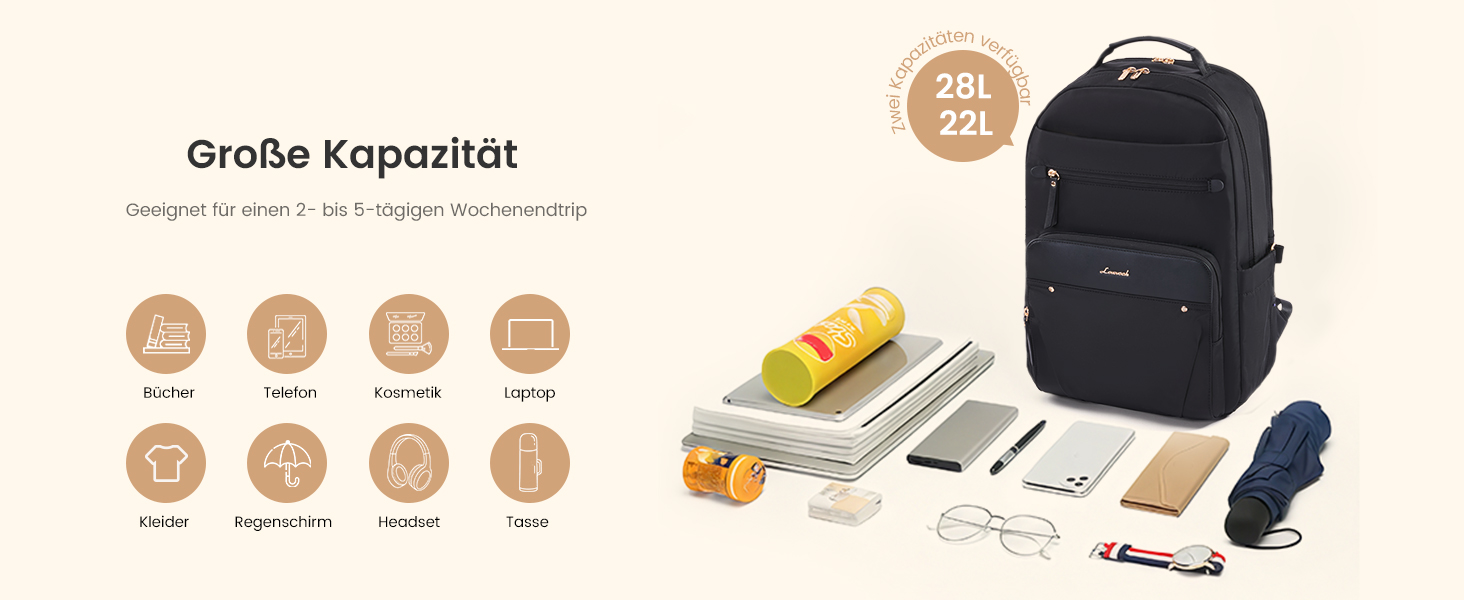 Рюкзак для ноутбука LOVEVOOK, 15.6 дюймів, чорний: водонепроникний, для роботи, навчання, подорожей