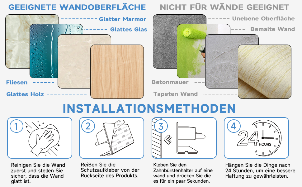 Тримач для зубних щіток GGQ настінний, для електричної зубної щітки, без свердління, самоклеючий, з підставкою для зубної пасти (срібний)