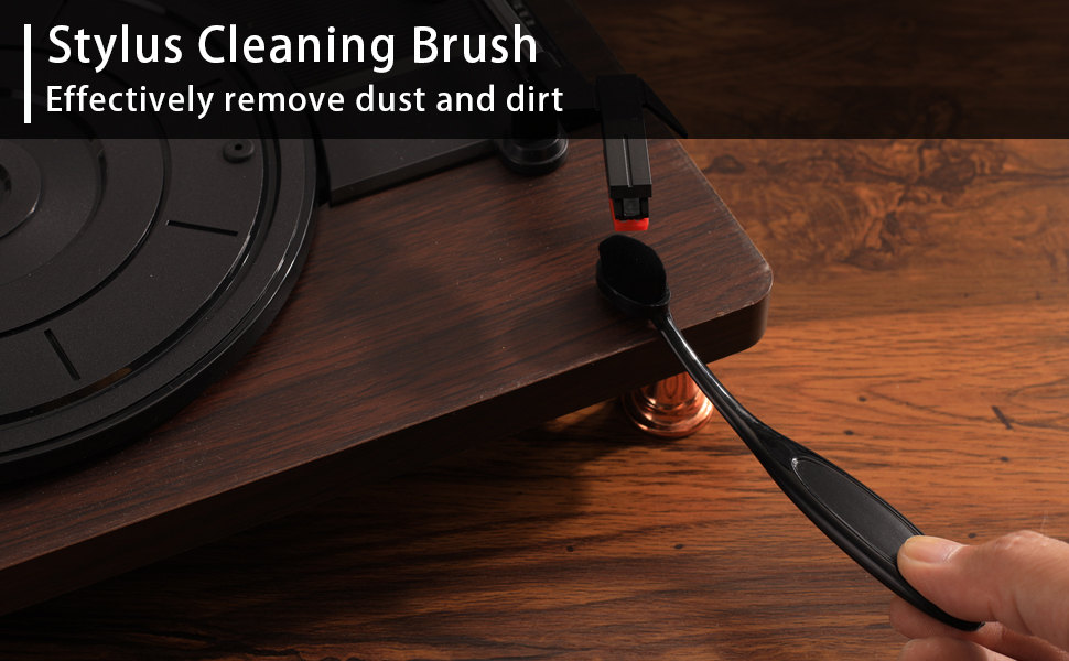 Набір для чищення вінілових платівок Mopiano: повний 4-в-1 очищувач для платівок, з м'якою замшевою щіткою, рідиною для чищення LP, щіткою для картриджів та нейлоновою щіткою