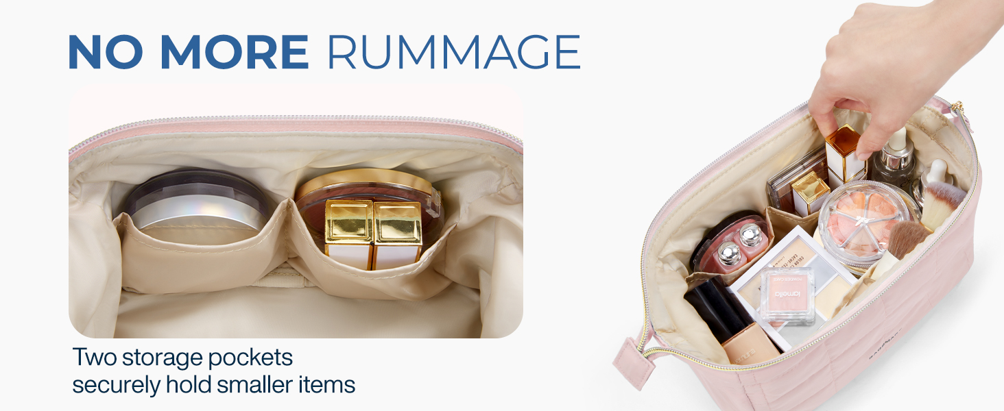 Косметичка для макіяжу BAGSMART, рожева, для подорожей, велика, водонепроникна