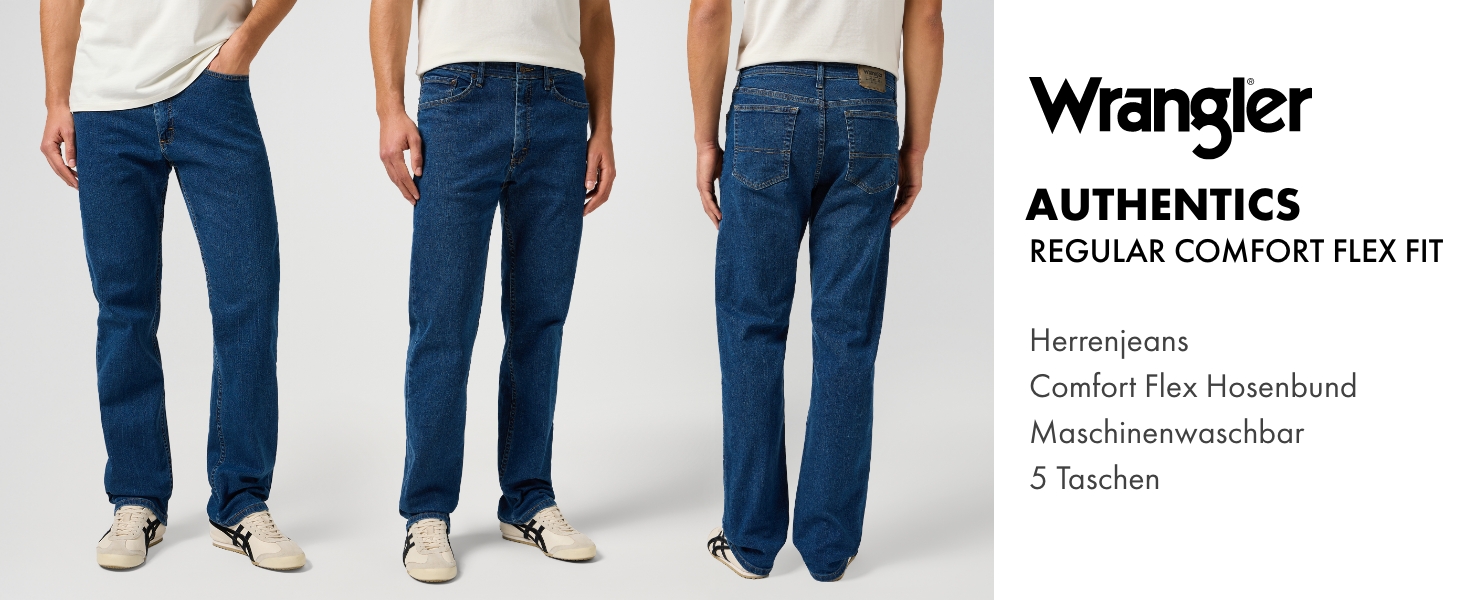 Джинси чоловічі Wrangler Authentics Regular Fit Blue Ocean 36W/32L блакитні еластичні