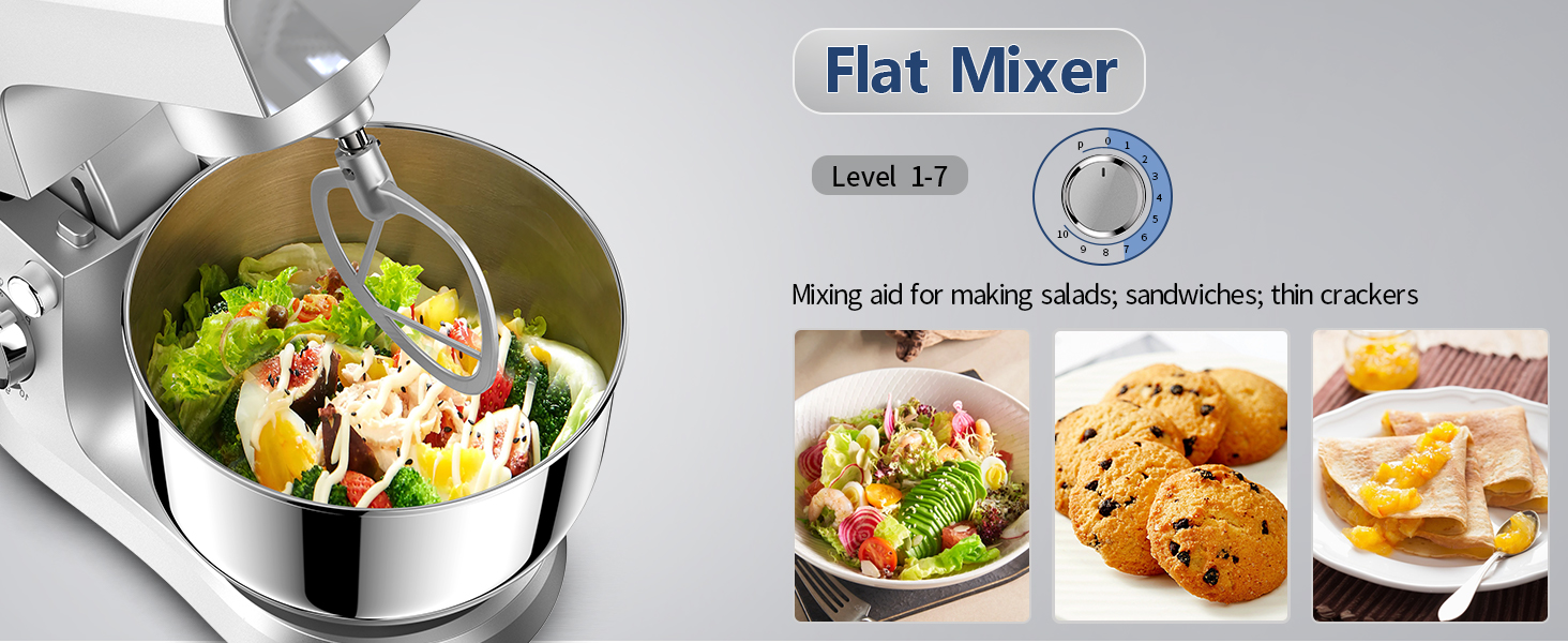 Міксер тістовий Vezzio Knetmaschine 1500W, 4.5л, 10 швидкостей, з набором насадок (зелений, срібний)