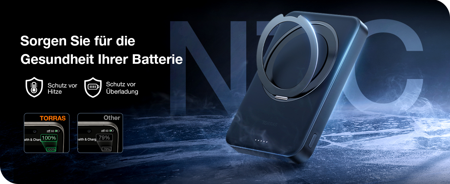 TORRAS MiniMag Qi2 Powerbank 10000mAh: магнітичний повербанк з підтримкою MagSafe, 30W USB-C, 15W бездротова зарядка для iPhone 12-17, AirPods, сірий титан