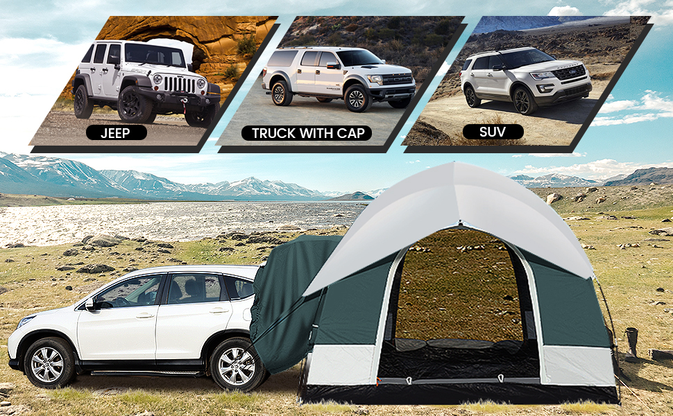 Намет автомобільний Heckzelt SUV для кемпінгу, 6 осіб, зелений, 250x250x210 см