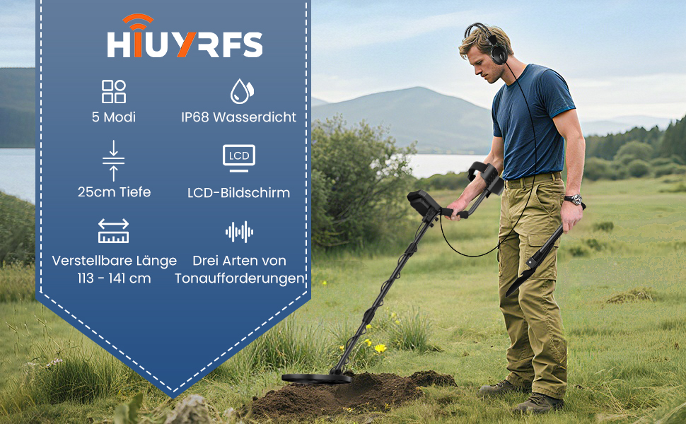 Металодетектор професійний, регульований, 113-141 см, 5 режимів, LCD, водонепроникний, для дорослих та дітей