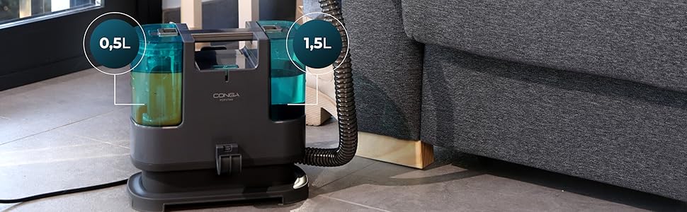 Пилгопоглинач Cecotec Conga Popstar 3000 CarpetClean: 400 Вт, 2 баки (чиста та брудна вода), водяний спрей, радіус дії 6 м, труба 1,2 м