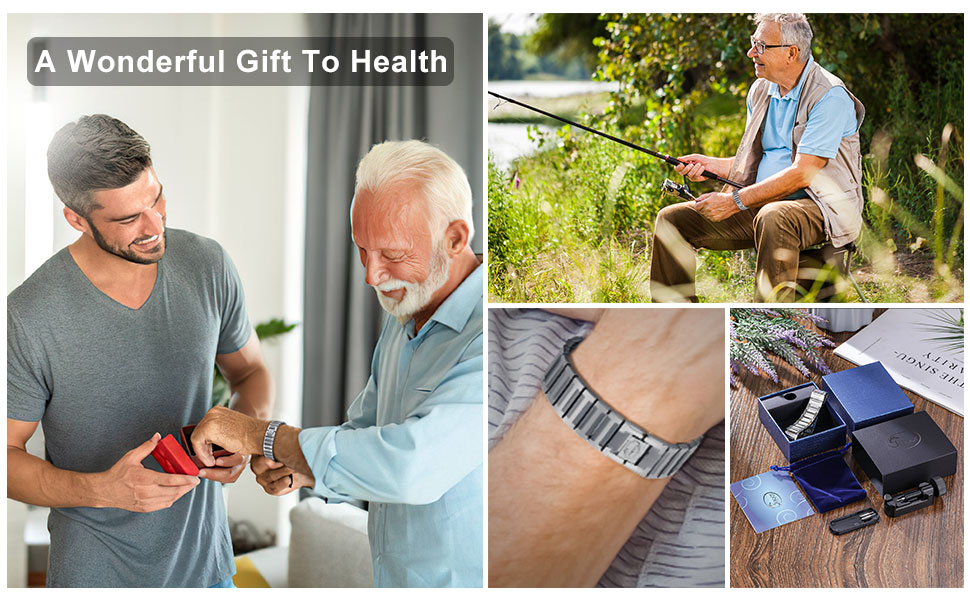 Браслет на магнітній застібці JEROOT для чоловіків з чистого титану, чорний