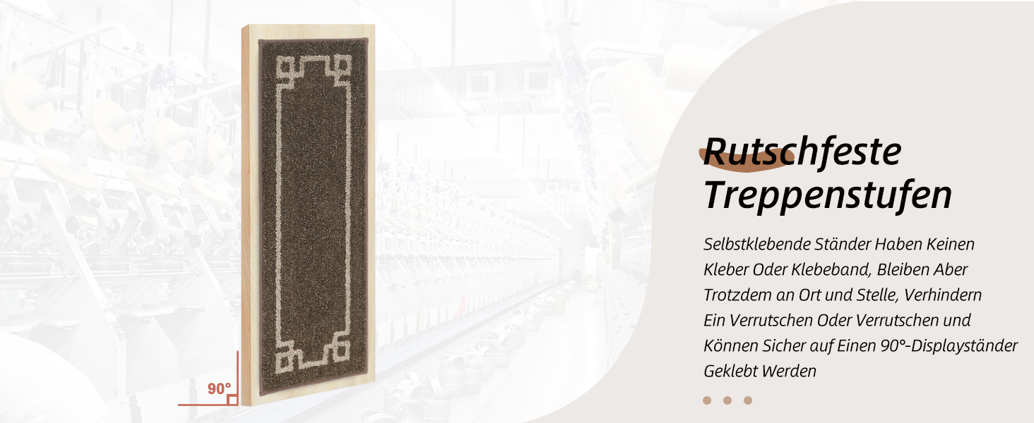 Килимок для сходин BEQHAUSE, 15 шт., самоклеючий, для дітей, літніх людей та домашніх тварин, 100% поліестер, TPE-підкладка, 22x70 см, коричневий