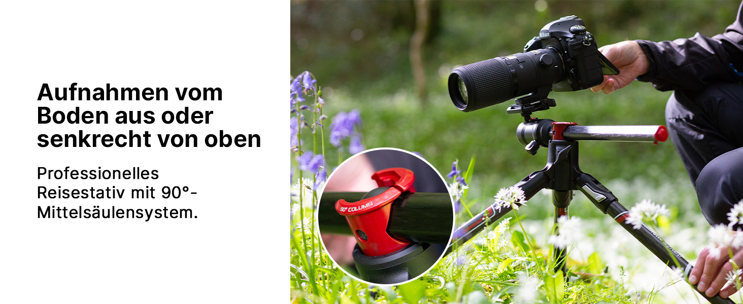 Штатив Manfrotto Befree GT XPRO з алюмінієвою головкою 496, Twist Lock, для DSLR та беззеркальних камер з довгими об'єктивами, макрозйомка