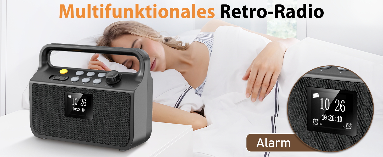 Портативний Bluetooth радіоприймач з DAB/FM, потужний Power Bank 20000mAh, TFT-екраном, TF-картою та AUX — універсальне аварійне радіо для кемпінгу та відпочинку на природі