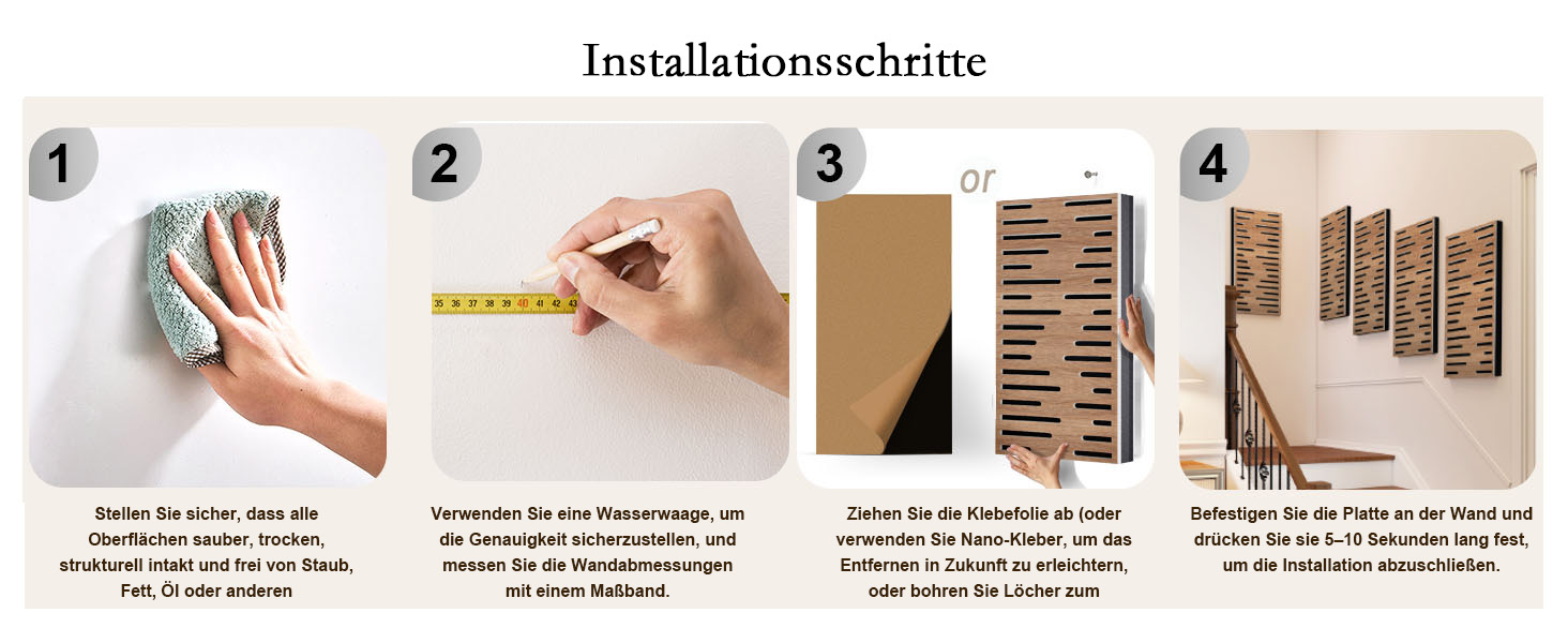 Акустичні панелі JBER для звукоізоляції стін, самоклеючі плити з імітацією горіха (4 шт), 60×30×4.5 см, тришарові декоративні панелі для студії звукозапису