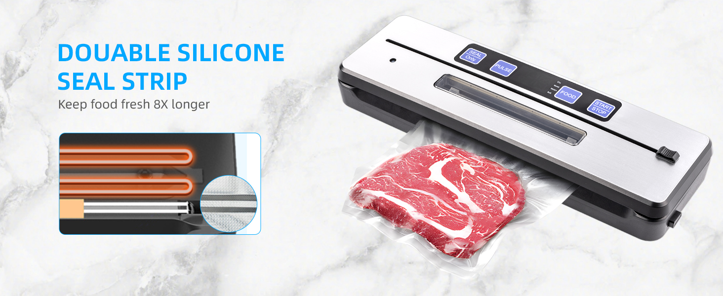 Вакуумний пакувальник Carehabi: 6 режимів, знімний піддон, ніж та 2 нагрівальні елементи