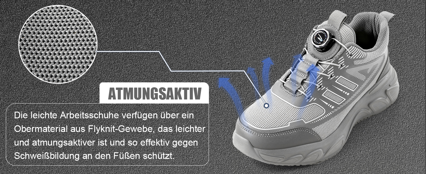 Чоловічі робочі черевики: захисні черевики зі сталевим підноском, з пряжкою та шнурівкою, неслизькі, легкі (44 EU, сірий)