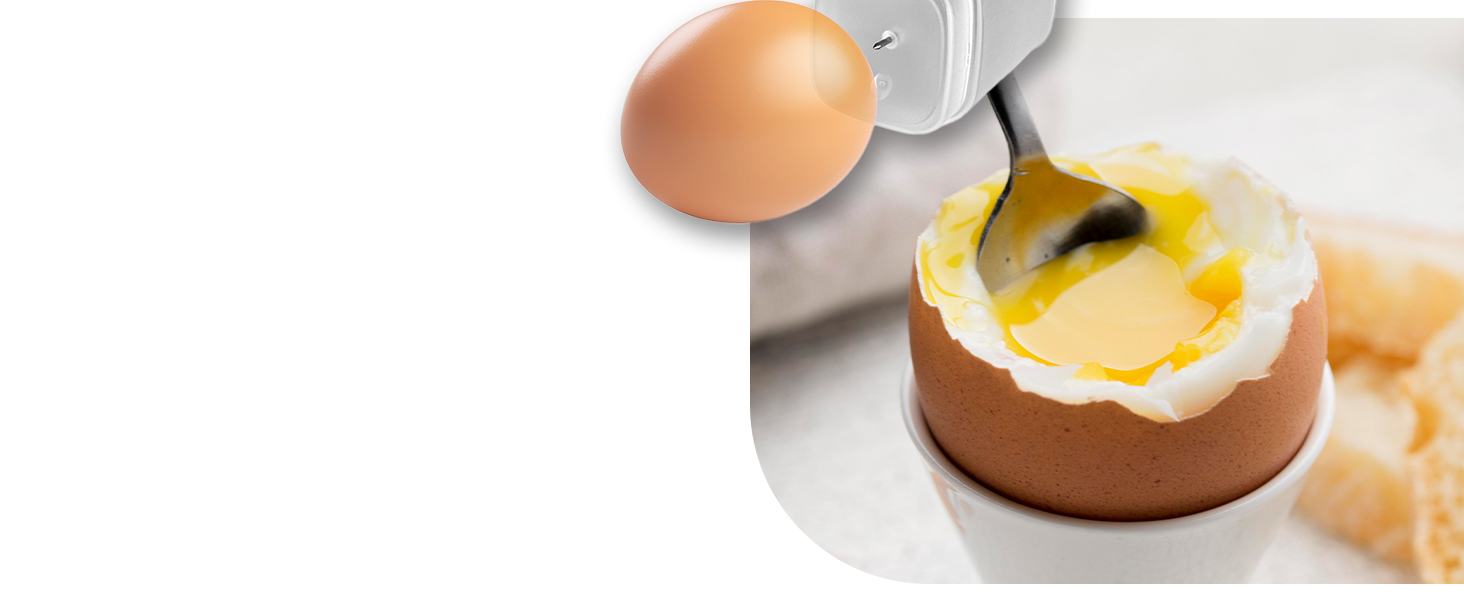 Яйцеварка Lehmann з нержавіючої сталі на 6 яєць - з регулюванням ступеня готовності та звуковим сигналом. 5 програм для ідеальних яєць, мірна склянка та знімач яєць. Сімейна версія.