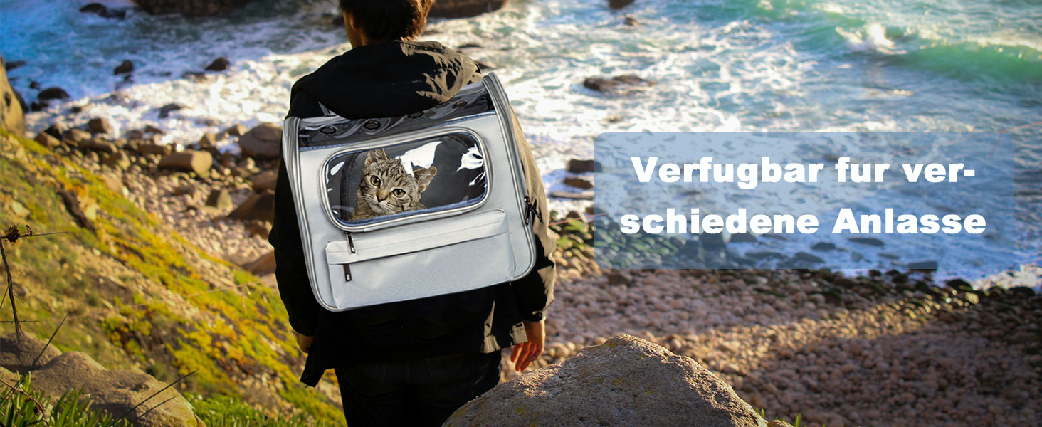 Розширюваний рюкзак для котів та маленьких собак, сірий. Рюкзак-переноска для котів та собак до 8 кг з вікном, дихаючий, складаний