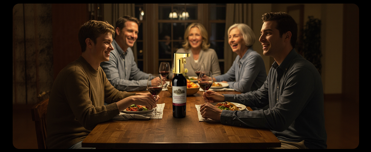 Електричний декантер для вина 5-в-1 з регульованою дозуванням, цифровий виливач, автоматичний дозатор вина, подарунок на день народження/День святого Валентина (золотий)