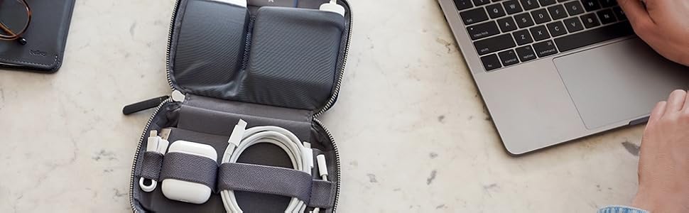 Bellroy Tech Kit Compact (Charger, Cables, Mouse, Power Bank, USB Keys, Dongles) - Slate
