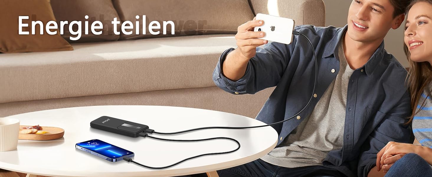 Power Bank JVGoal 10000 mAh USB-C PD 18W з LCD-дисплеєм для iPhone, Nintendo Switch, Tablets