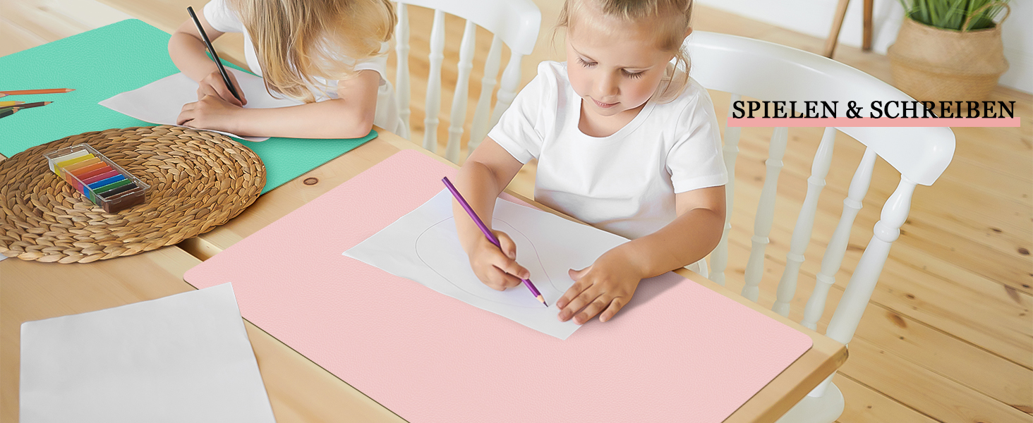 Килимок для столу Niviy з екошкіри, XXL, 80x40 см, чорний. Нековзкий, водонепроникний, для офісу та дому.