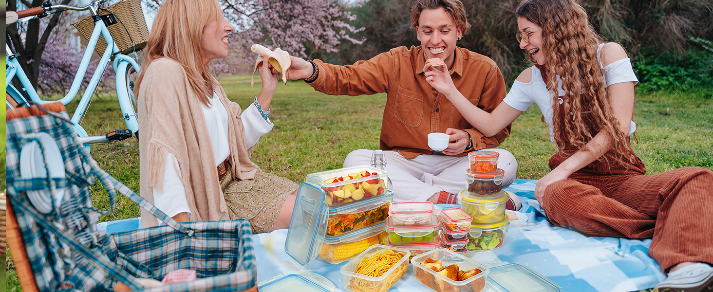 Набір контейнерів для зберігання їжі YASHE 50 шт. з кришками, BPA-Free, для кухні