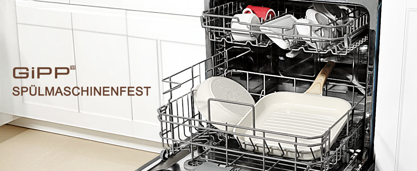 GiPP Гриль-сковорода 28x28 см для стейків, алюмінієва з гранітним антипригарним покриттям, індукція, без PFOA, для всіх плит, біла