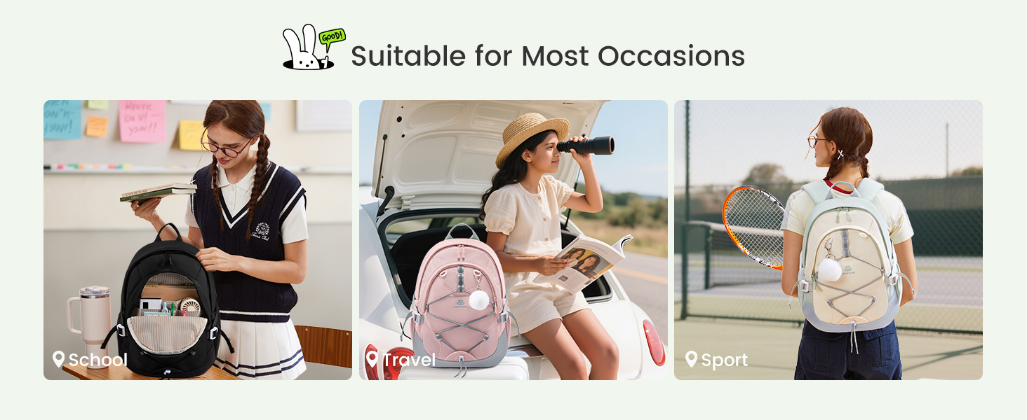 Шкільний рюкзак LOVEVOOK для підлітків, 5 клас, з нагрудним ременем, легкий, для дівчаток, 8+ років, 15.6