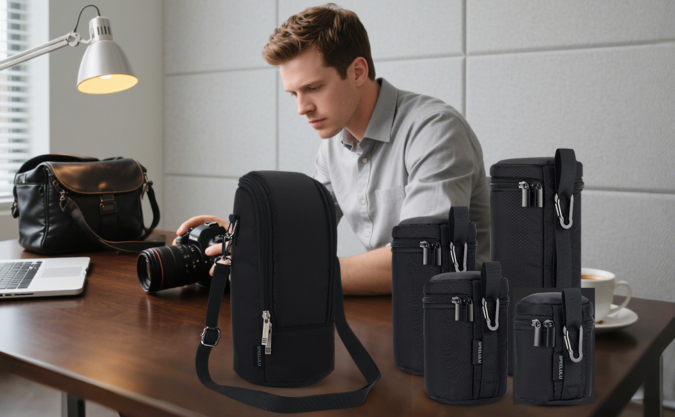 Водонепроникний захисний чохол для об'єктивів камери (набір 4 розмірів) - захист для DSLR об'єктивів