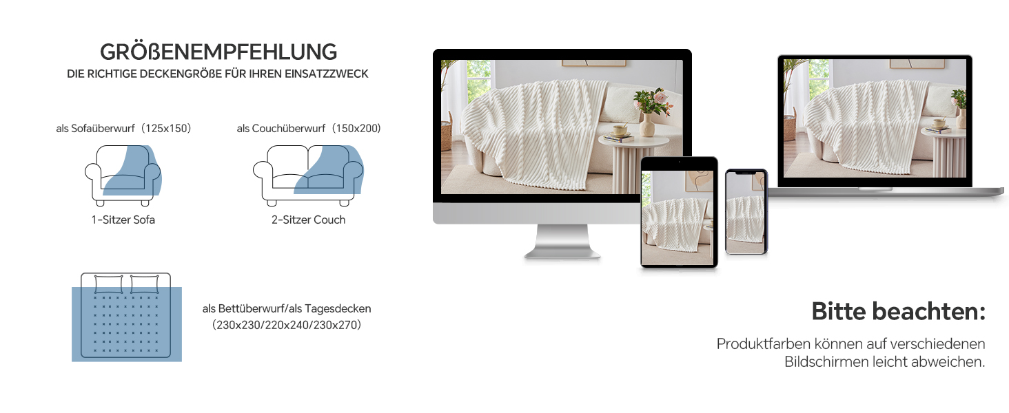 Чорна флісова ковдра BEDELITE 125x150 см - м'яка та тепла для дивана, декору та відпочинку