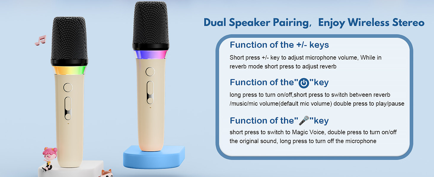 Караоке машина JYX з 2 бездротовими мікрофонами, портативна Bluetooth колонка для дорослих та дітей, PA система, підтримка TF картки/USB, AUX вхід, TWS для вечірок (D30)