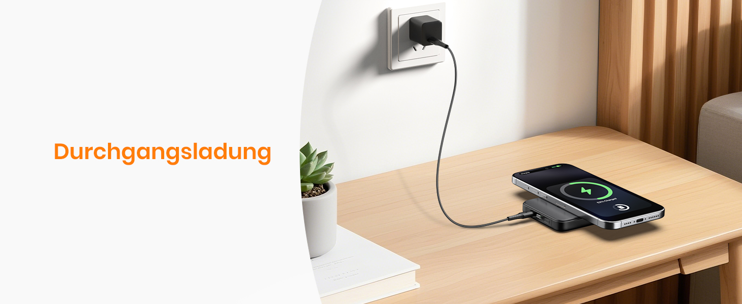 Power Bank A ADDTOP 10000mAh з бездротовою зарядкою та PD 20W - чорний