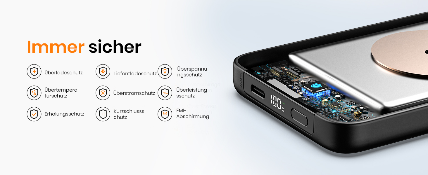 Power Bank A ADDTOP 10000mAh з бездротовою зарядкою та PD 20W - чорний