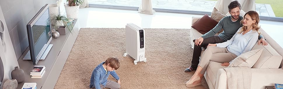 Радіатор масляний De'Longhi Dragon 4 Pro TRDX41025E, 2500 Вт, білий, з таймером та захистом від замерзання